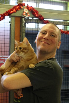 "I was a dog person up until five years ago when I started adopting cats," says Brandon.